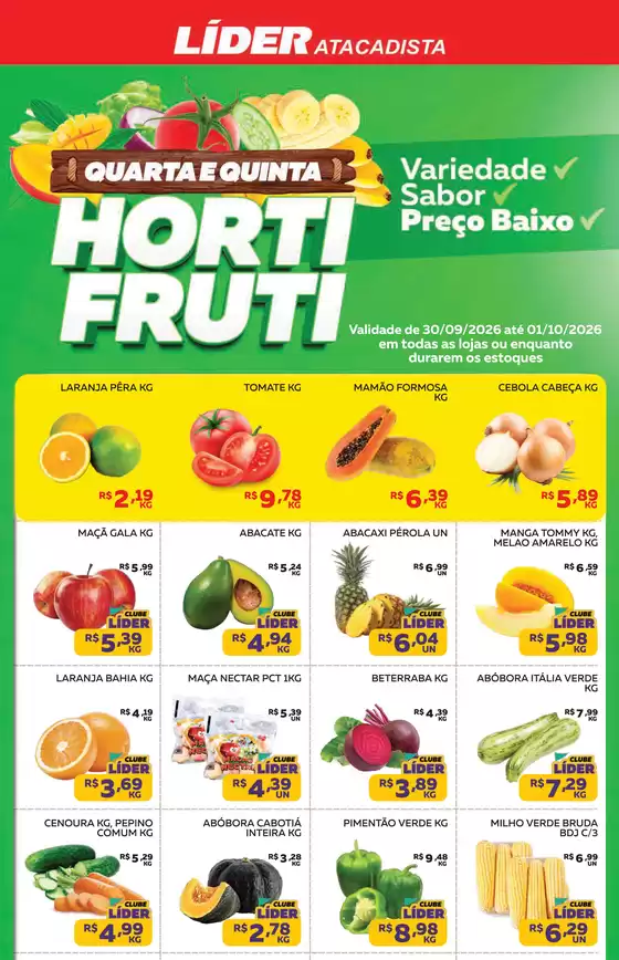 Catálogo Líder Atacadista | Encarte quarta e quinta do horti fruti | 2026-09-30T00:00:00.000Z - 2026-10-01T00:00:00.000Z
