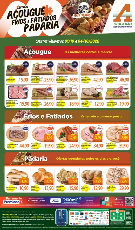 Catálogo Atacadão em Ponta Grossa | Atacadão - Açougue / Padaria / Frios e Fatiados | 2026-10-01T00:00:00.000Z - 2026-10-04T00:00:00.000Z
