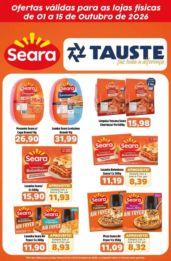 Catálogo Supermercados Tauste | Ofertas Tauste Especial Seara | 2026-10-01T00:00:00.000Z - 2026-10-15T00:00:00.000Z