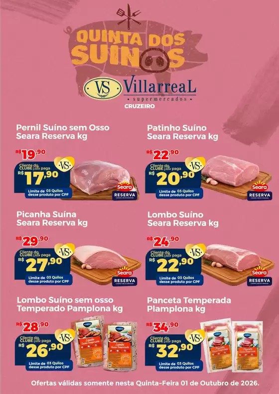 Catálogo Villarreal Supermercados | QUINTA DOS SUÍNOS Cruzeiro | 2026-10-01T00:00:00.000Z - 2026-10-01T00:00:00.000Z