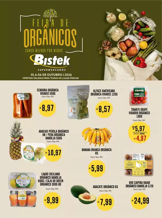 Catálogo Bistek Supermercados | Feira de Orgânicos | 2026-10-01T00:00:00.000Z - 2026-10-06T00:00:00.000Z