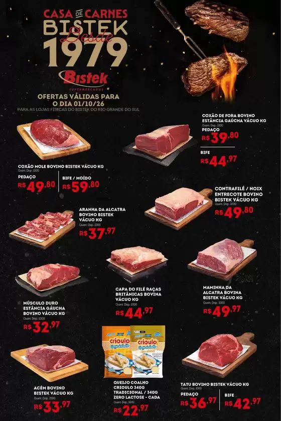 Catálogo Bistek Supermercados | QUINTA DAS CARNES - RS | 2026-10-01T00:00:00.000Z - 2026-10-01T00:00:00.000Z