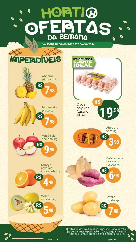 Catálogo Hiperideal Supermercados | Ofertas para caçadores de pechinchas | 2026-09-29T00:00:00.000Z - 2026-10-04T00:00:00.000Z