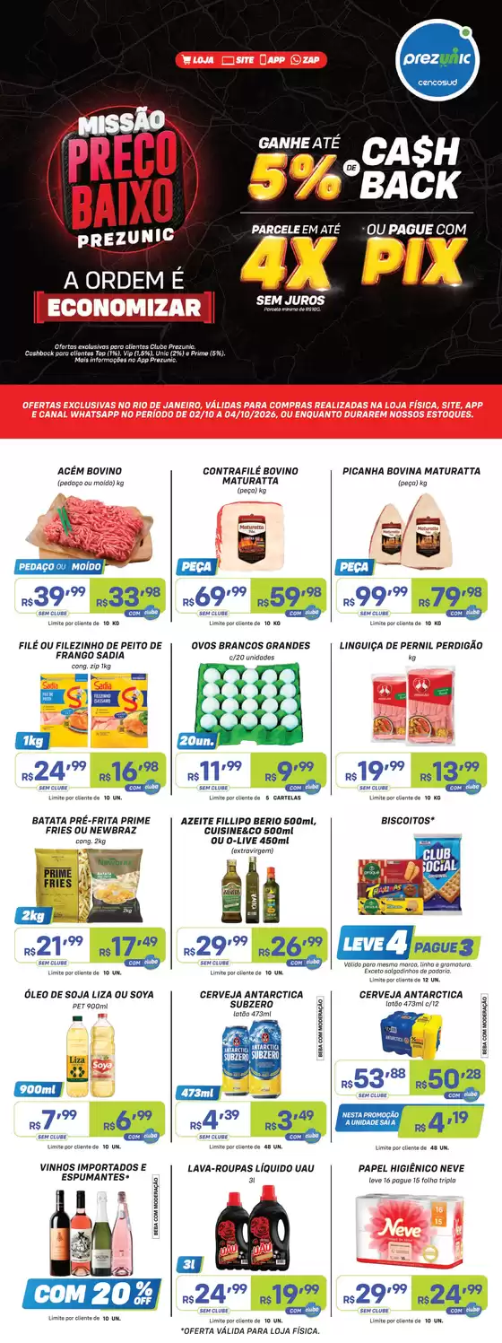 Catálogo Prezunic | Missão preço baixo | 2026-10-02T00:00:00.000Z - 2026-10-04T00:00:00.000Z