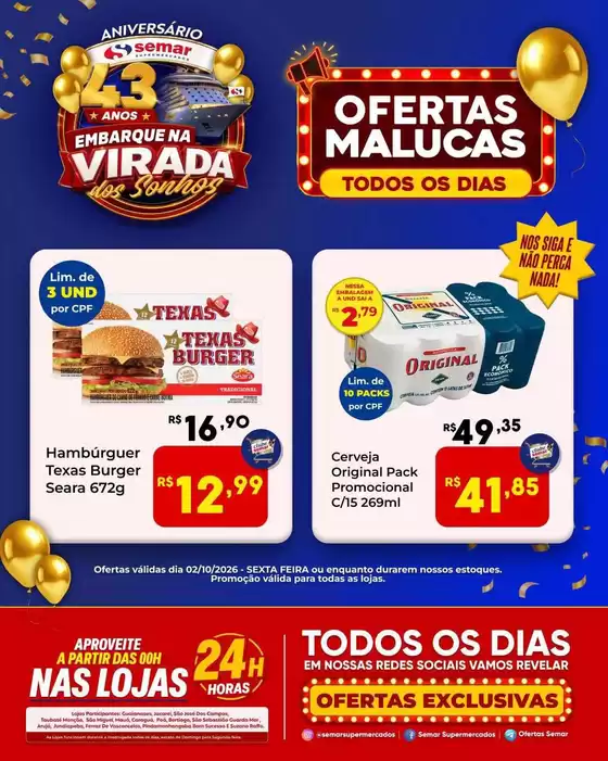 Catálogo Semar Supermercado | Encarte Semar Supermercados | 2026-10-02T00:00:00.000Z - 2026-10-02T00:00:00.000Z