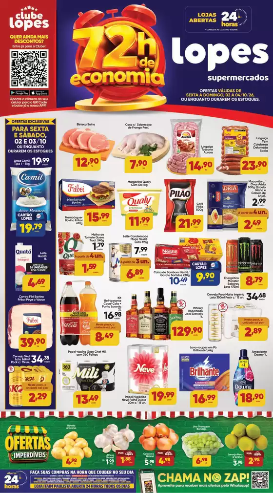Catálogo Lopes Supermercados em Santo André | 72H DE ECONOMIA - | 2026-10-02T00:00:00.000Z - 2026-10-04T00:00:00.000Z