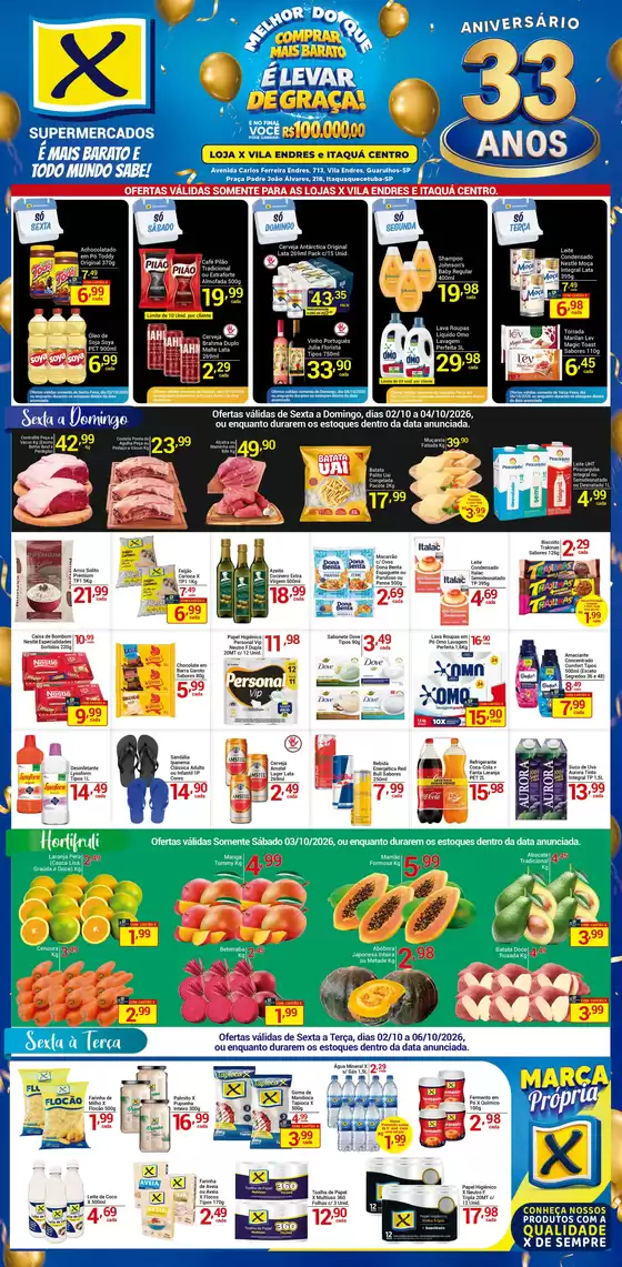 Catálogo X Supermercados | Ótima oferta para todos os clientes | 2026-10-02T00:00:00.000Z - 2026-10-10T00:00:00.000Z