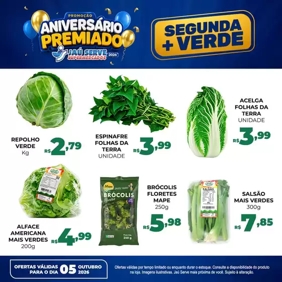 Catálogo Supermercados Jaù Serve | Segunda-feira Mais Verde | 2026-10-05T00:00:00.000Z - 2026-10-05T00:00:00.000Z