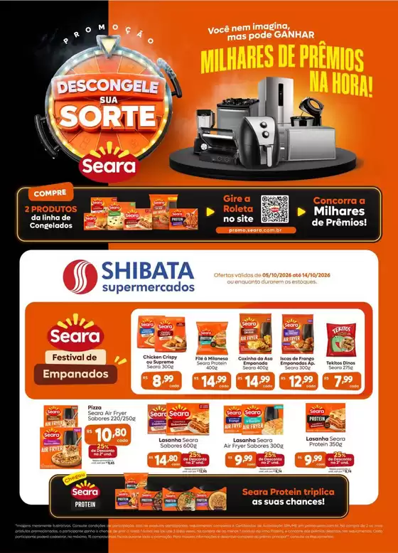 Catálogo Shibata Supermercados | Jornal de Ofertas Seara Consulte lojas | 2026-10-05T00:00:00.000Z - 2026-10-14T00:00:00.000Z