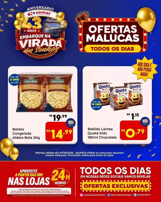 Catálogo Semar Supermercado | Encarte Semar Supermercados | 2026-10-07T00:00:00.000Z - 2026-10-07T00:00:00.000Z