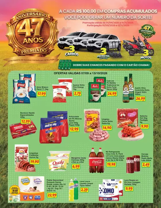 Catálogo Chama Supermercados | Ótima oferta para caçadores de pechinchas | 2026-10-07T00:00:00.000Z - 2026-10-13T00:00:00.000Z