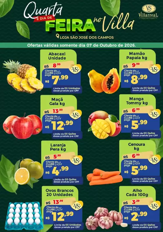 Catálogo Villarreal Supermercados | Hortifruti São José dos Campos | 2026-10-07T00:00:00.000Z - 2026-10-07T00:00:00.000Z