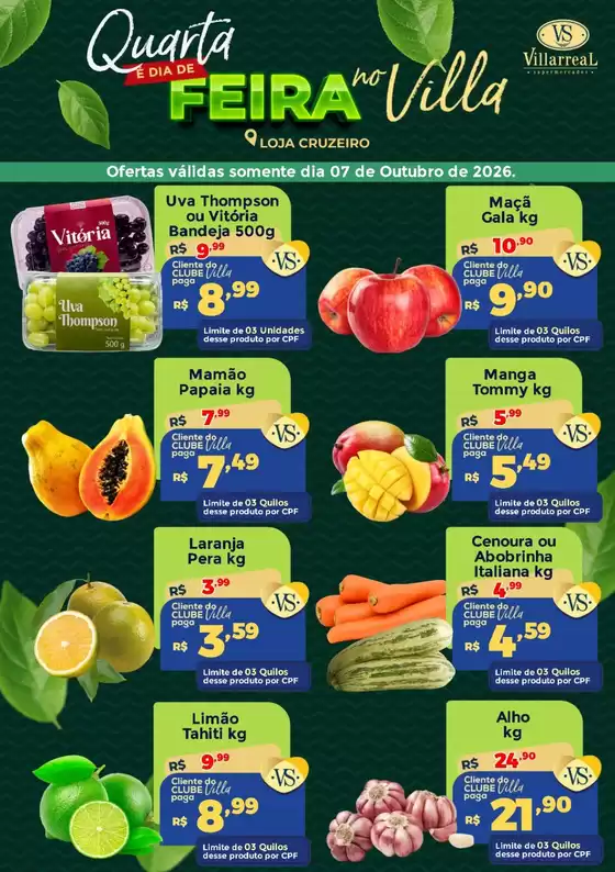 Catálogo Villarreal Supermercados | Hortifruti Cruzeiro | 2026-10-07T00:00:00.000Z - 2026-10-07T00:00:00.000Z