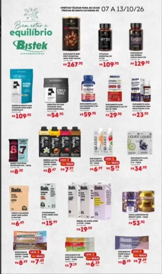 Catálogo Bistek Supermercados | Lâmina Bem Estar e Equilíbrio - SC | 2026-10-07T00:00:00.000Z - 2026-10-13T00:00:00.000Z