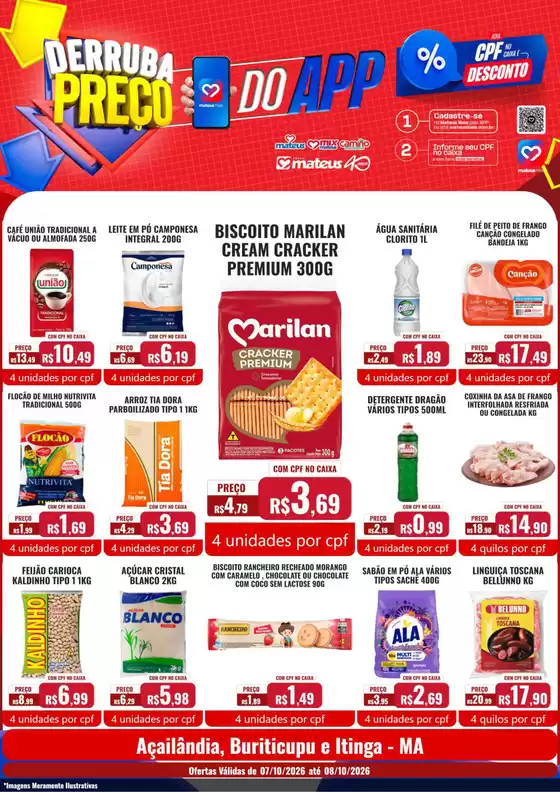 Catálogo Supermercados Mateus | Derruba preço do App | 2026-10-06T00:00:00.000Z - 2026-10-08T00:00:00.000Z