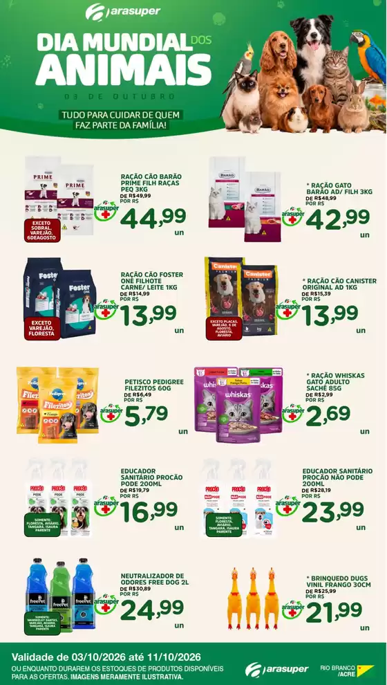 Catálogo Araújo Supermercados | OFERTA DIA DOS ANIMAIS | 2026-10-03T00:00:00.000Z - 2026-10-11T00:00:00.000Z