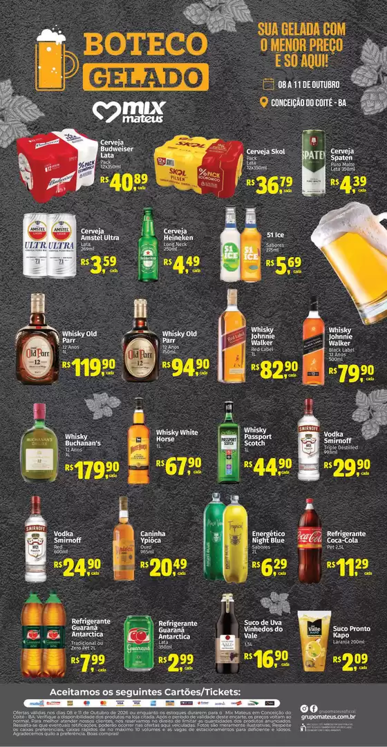 Catálogo Supermercados Mateus | Boteco Gelado | 2026-10-08T00:00:00.000Z - 2026-10-11T00:00:00.000Z