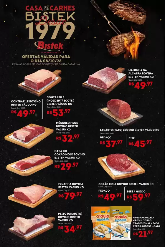 Catálogo Bistek Supermercados | QUINTA DAS CARNES - SC | 2026-10-08T00:00:00.000Z - 2026-10-08T00:00:00.000Z