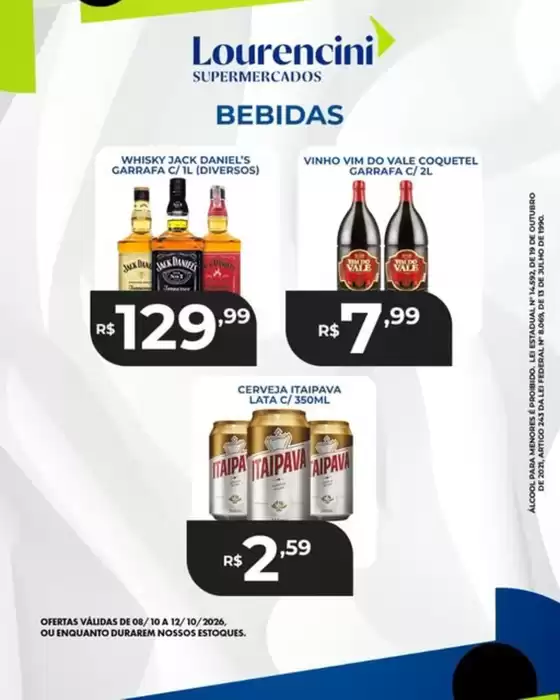 Catálogo Lourencini Supermercados | Bebidas | 2026-10-09T00:00:00.000Z - 2026-10-12T00:00:00.000Z