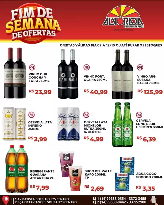 Catálogo Alvorada Supermercados | Ótima oferta para caçadores de pechinchas | 2026-10-09T00:00:00.000Z - 2026-10-12T00:00:00.000Z