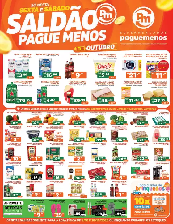 Catálogo Supermercados Pague Menos | Ofertas pague menos saldao 9 e 10 out loja26 | 2026-10-09T00:00:00.000Z - 2026-10-10T00:00:00.000Z