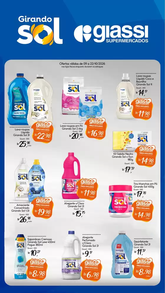 Catálogo Giassi Supermercados | Ofertas para caçadores de pechinchas | 2026-10-09T00:00:00.000Z - 2026-10-22T00:00:00.000Z