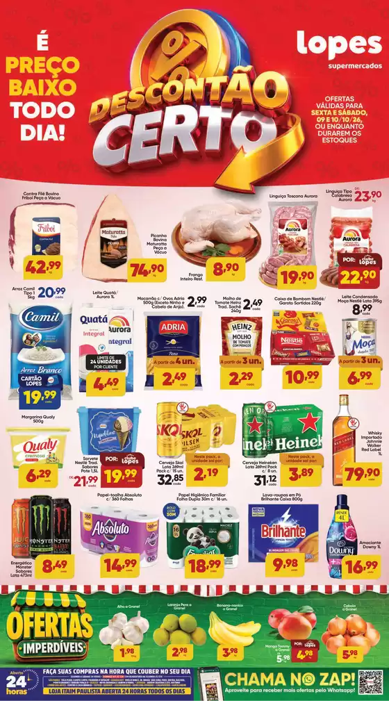 Catálogo Lopes Supermercados | DESCONTÃO CERTO LOPES - É PREÇO BAIXO TODO DIA | 2026-10-09T00:00:00.000Z - 2026-10-10T00:00:00.000Z