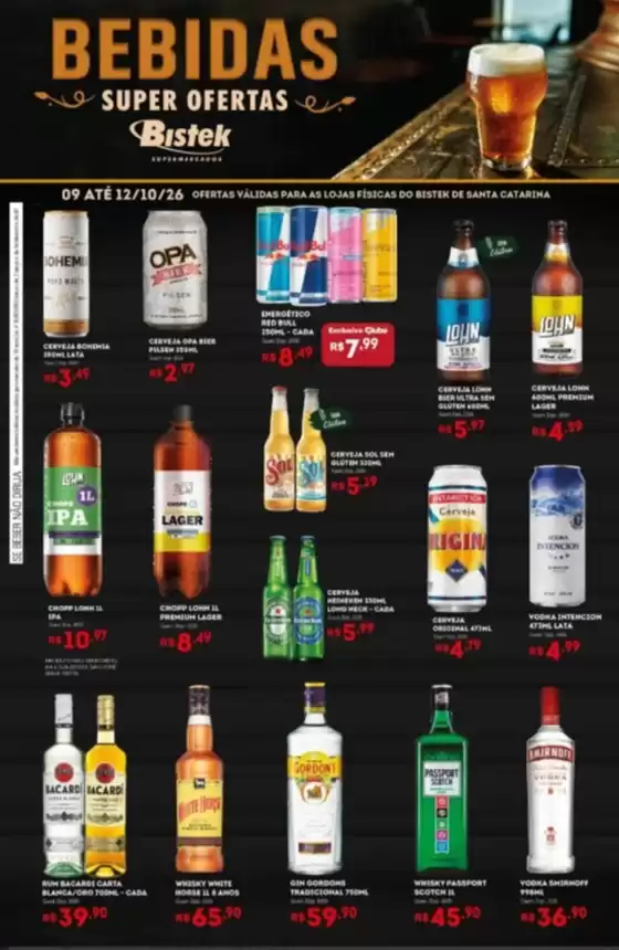 Catálogo Bistek Supermercados | BEBIDAS - SC | 2026-10-09T00:00:00.000Z - 2026-10-12T00:00:00.000Z