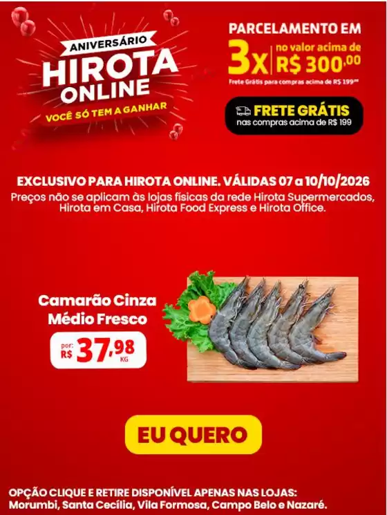 Catálogo Hirota Food Supermercado | Ofertas exclusivas e pechinchas | 2026-10-07T00:00:00.000Z - 2026-10-10T00:00:00.000Z