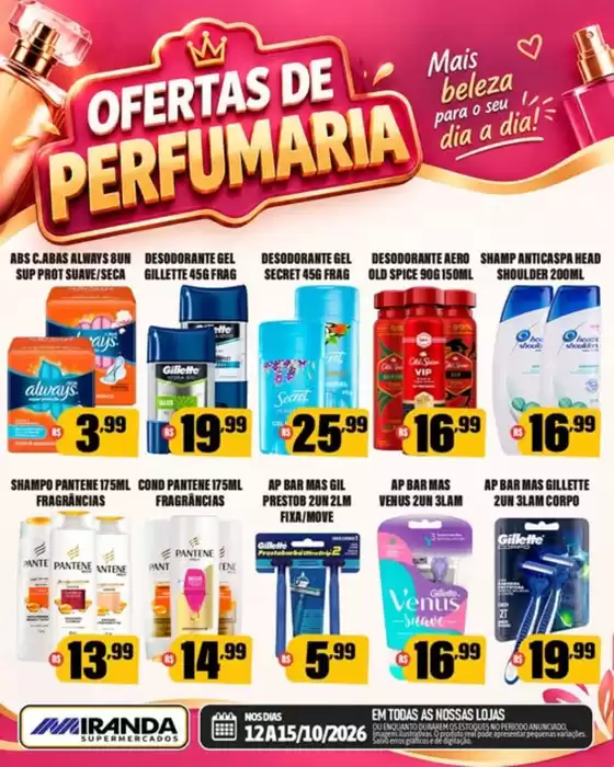 Catálogo Miranda Supermercados | Ofertas de perfumaria | 2026-10-12T00:00:00.000Z - 2026-10-15T00:00:00.000Z