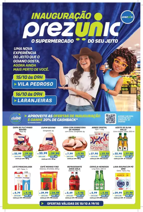 Catálogo Prezunic | Ofertas Inauguração Vila Pedroso e Laranjeiras | 2026-10-15T00:00:00.000Z - 2026-10-19T00:00:00.000Z