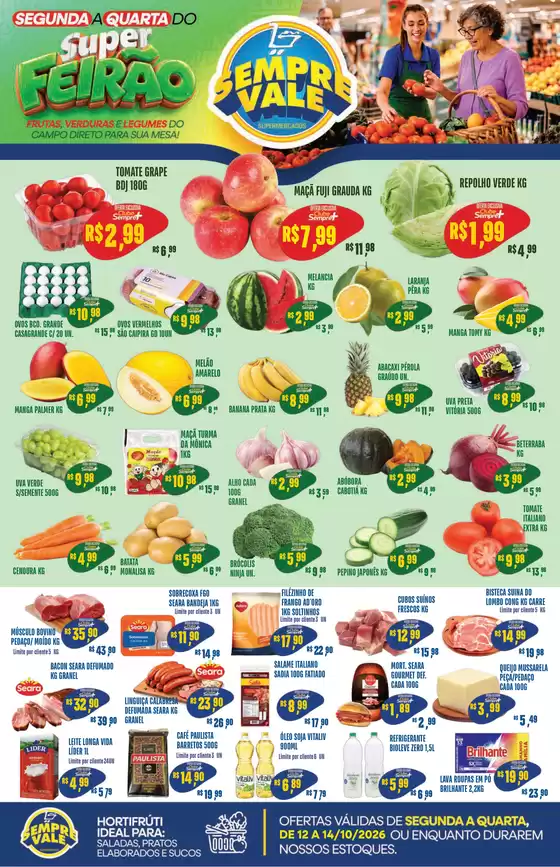 Catálogo Sempre Vale Supermercados | Encarte Sempre Vale Supermercados | 2026-10-12T00:00:00.000Z - 2026-10-14T00:00:00.000Z