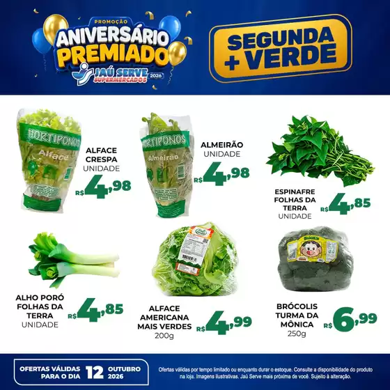Catálogo Supermercados Jaù Serve | Segunda-feira Mais Verde | 2026-10-12T00:00:00.000Z - 2026-10-12T00:00:00.000Z