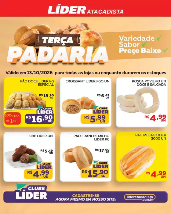 Catálogo Líder Atacadista | Cópia encarte terça da padariaemercercearia | 2026-10-13T00:00:00.000Z - 2026-10-13T00:00:00.000Z