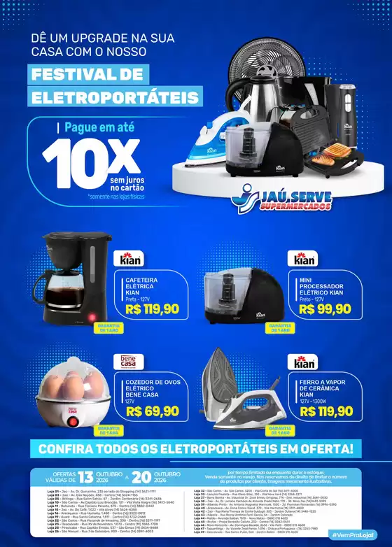 Catálogo Supermercados Jaù Serve | Festival de Eletroportáteis | 2026-10-14T00:00:00.000Z - 2026-10-20T00:00:00.000Z