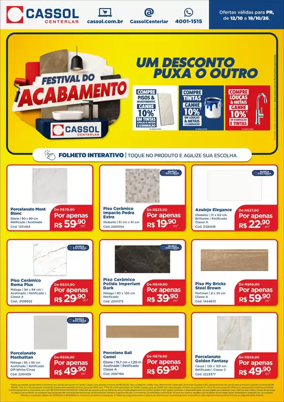 Catálogo Cassol | Novas ofertas para descobrir | 2026-10-12T00:00:00.000Z - 2026-10-18T00:00:00.000Z