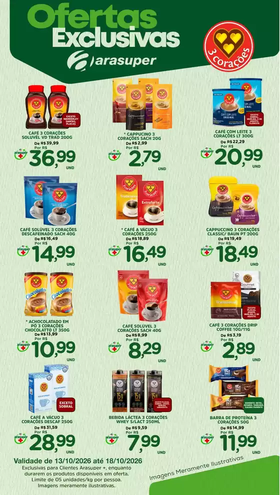 Catálogo Araújo Supermercados | EXCLUSIVA TRÊS CORAÇÕES | 2026-10-13T00:00:00.000Z - 2026-10-18T00:00:00.000Z