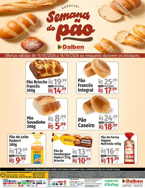 Catálogo Supermercado Dalben | Semana dos Pao | 2026-10-15T00:00:00.000Z - 2026-10-18T00:00:00.000Z