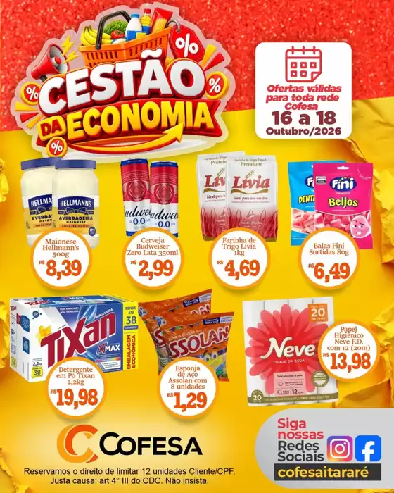 Catálogo Cofesa | CHEGOU O CESTÃO DA ECONOMIA | 2026-10-16T00:00:00.000Z - 2026-10-18T00:00:00.000Z