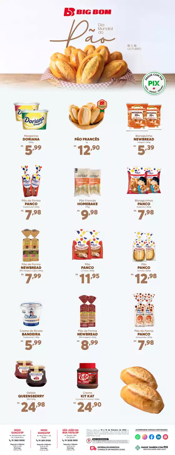 Catálogo Big Bom Supermercados | Ofertas Pao | 2026-10-15T00:00:00.000Z - 2026-10-16T00:00:00.000Z