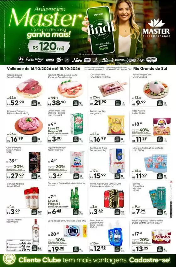 Catálogo Master Supermercados | Final de semana RS | 2026-10-16T00:00:00.000Z - 2026-10-18T00:00:00.000Z