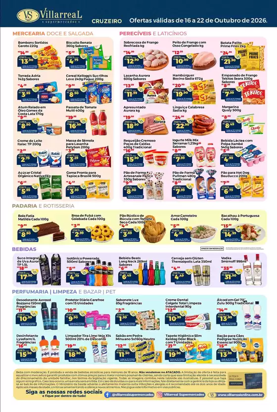 Catálogo Villarreal Supermercados | Jornal de Ofertas Cruzeiro | 2026-10-16T00:00:00.000Z - 2026-10-22T00:00:00.000Z