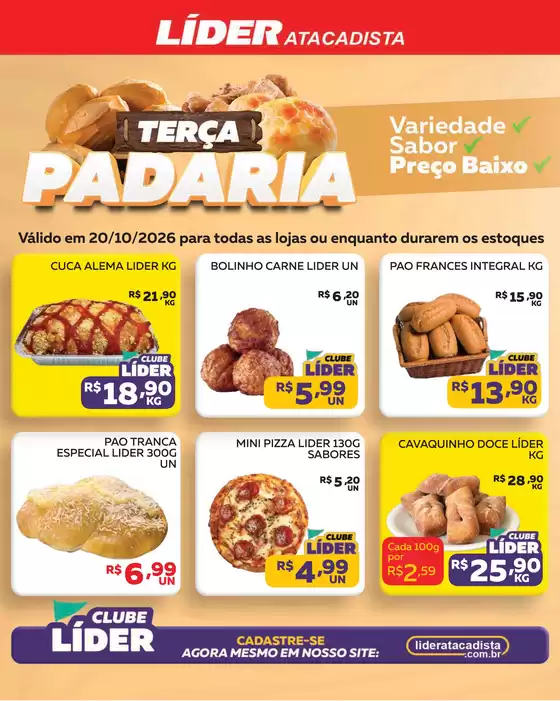 Catálogo Líder Atacadista | Cópia encarte terça da padariaemercercearia | 2026-10-20T00:00:00.000Z - 2026-10-20T00:00:00.000Z