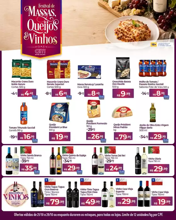 Catálogo Almeida Mercados | Festival de Massas , Queijos & Vinhos | 2026-10-21T00:00:00.000Z - 2026-10-29T00:00:00.000Z