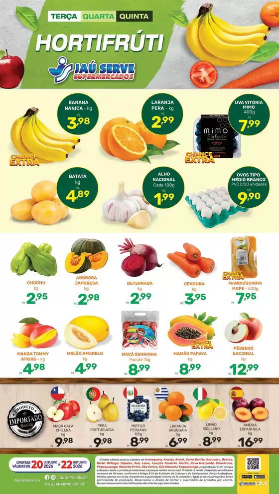 Catálogo Supermercados Jaù Serve em Goiânia | HORTI FRÚTI | 2026-10-21T00:00:00.000Z - 2026-10-22T00:00:00.000Z