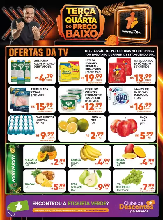 Catálogo Pais e Filhos Supermercados | Encarte Pais e Filhos Supermercados | 2026-10-20T00:00:00.000Z - 2026-10-21T00:00:00.000Z