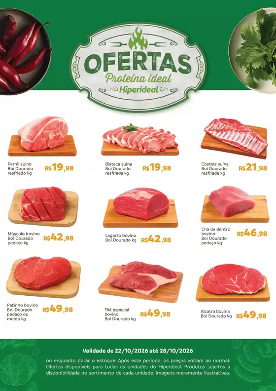 Catálogo Hiperideal Supermercados | Encarte Proteínas | 2026-10-22T00:00:00.000Z - 2026-10-28T00:00:00.000Z
