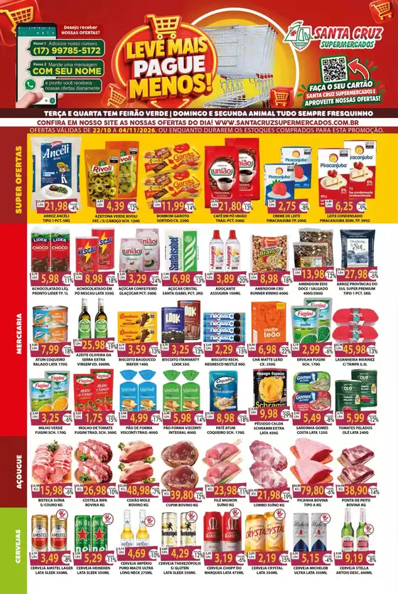 Catálogo Santa Cruz Supermercados | LEVE MAIS PAGUE MENOS | 2026-10-22T00:00:00.000Z - 2026-11-04T00:00:00.000Z
