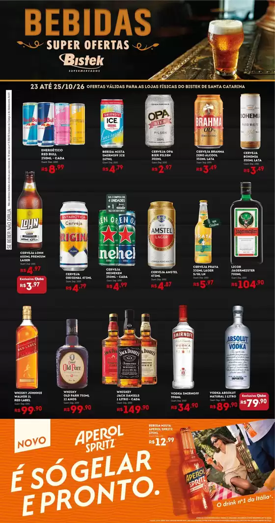 Catálogo Bistek Supermercados | BEBIDAS - SC | 2026-10-23T00:00:00.000Z - 2026-10-25T00:00:00.000Z