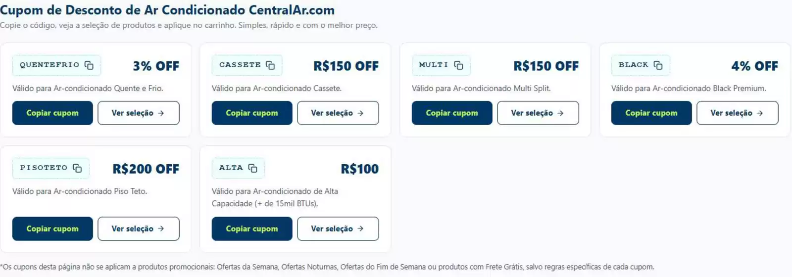 Catálogo Central Ar | Cupom de CentralAr | 2026-10-26T00:00:00.000Z - 2026-11-30T00:00:00.000Z